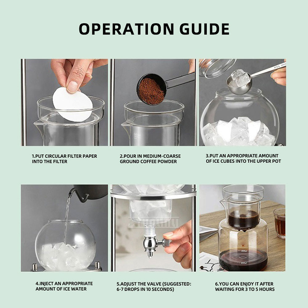 Coffee Tea Brew - Caffettiera in Vetro da 1000ml per