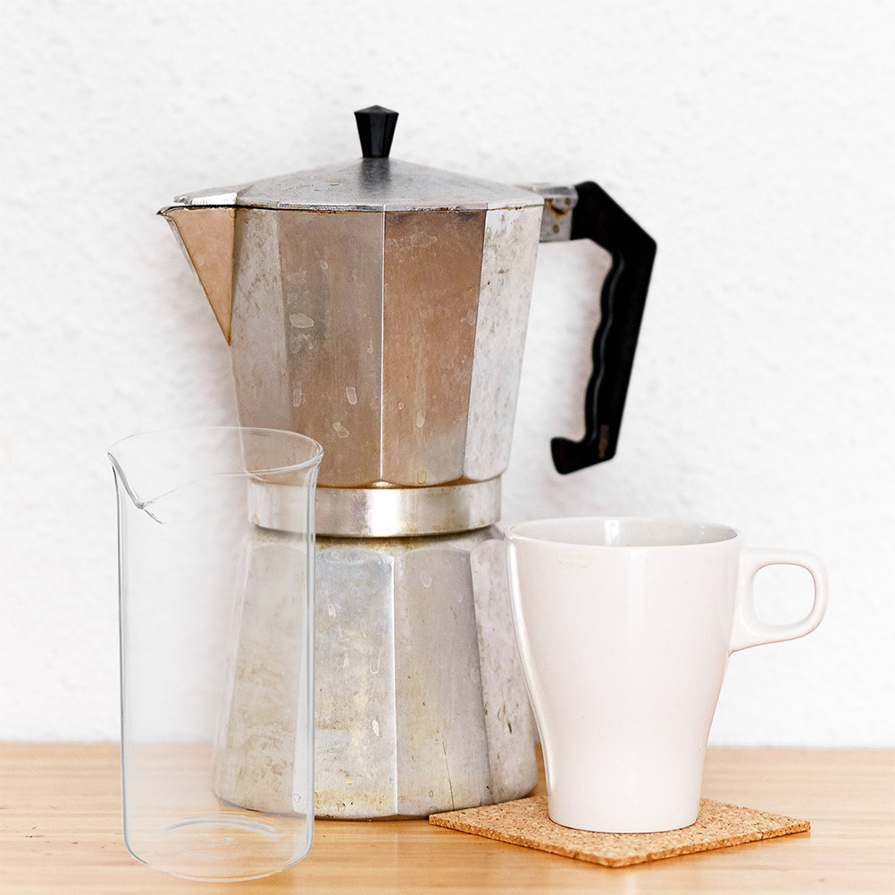 Coffee Tea Brew - Tazza da caffè in vetro trasparente
